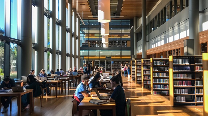 Modern university study space in New York